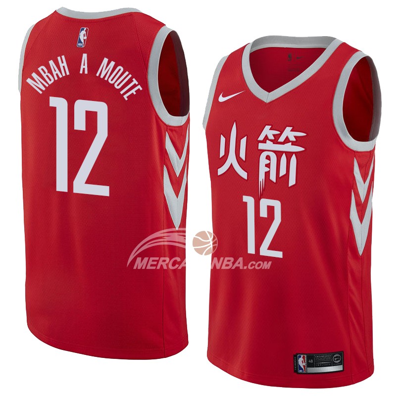 Maglia Houston Rockets Luc Mbah a Moute Citta 2018 Rosso